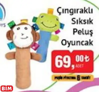 SOZZY TOYS ÇINGIRAKLI SIKSIK PELUŞ OYUNCAK